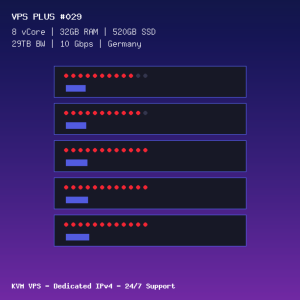 VPS Plus 029 - 8 CORES / 32GB RAM / 520GB SSD - Germany