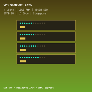 VPS Standard 025 - 4 CORES / 16GB RAM / 480GB SSD - Singapore